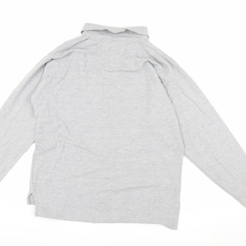 Polo Ralph Lauren Men's Grey Long Sleeve Polo Size L