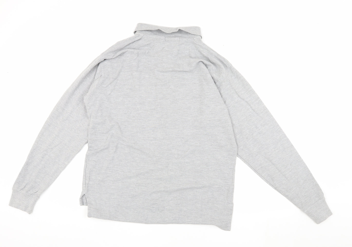 Polo Ralph Lauren Men's Grey Long Sleeve Polo Size L