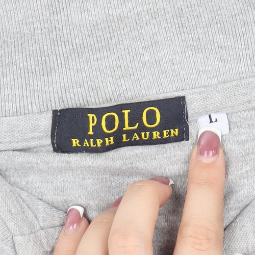 Polo Ralph Lauren Men's Grey Long Sleeve Polo Size L