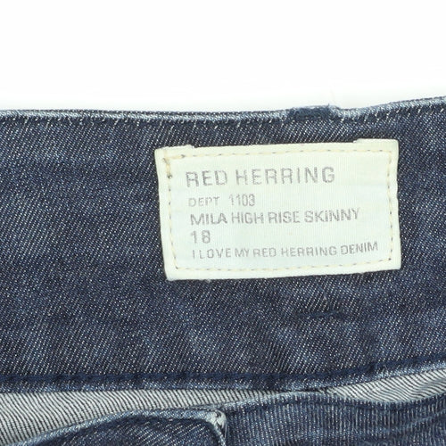 Red Herring Women's Blue High Rise Skinny Jeans Size 18