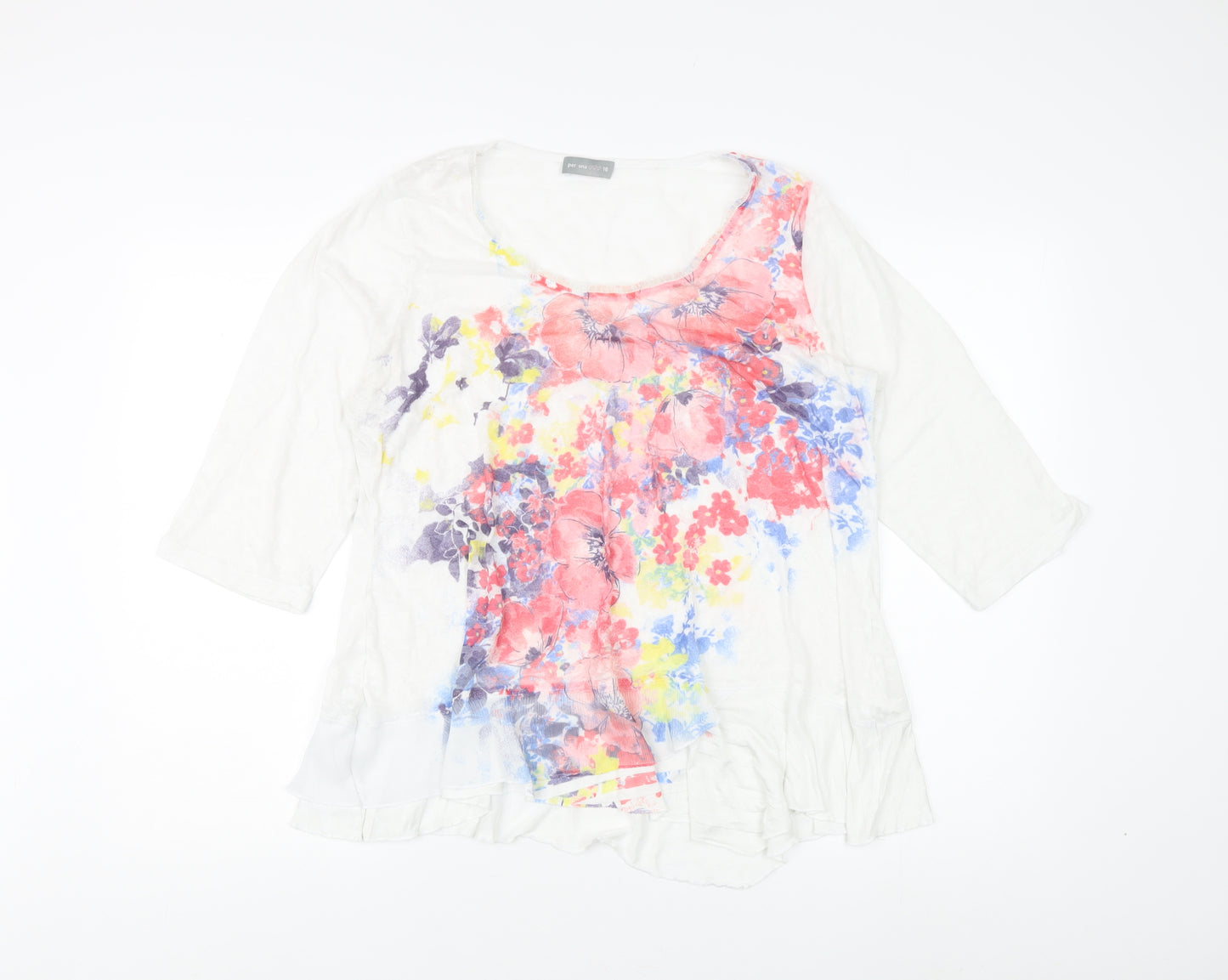 Per Una Women's Multicoloured Floral Top Size 18