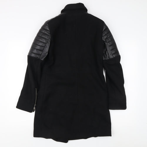 Mango Women's Black XS Motorcycle Coat, Modern Style