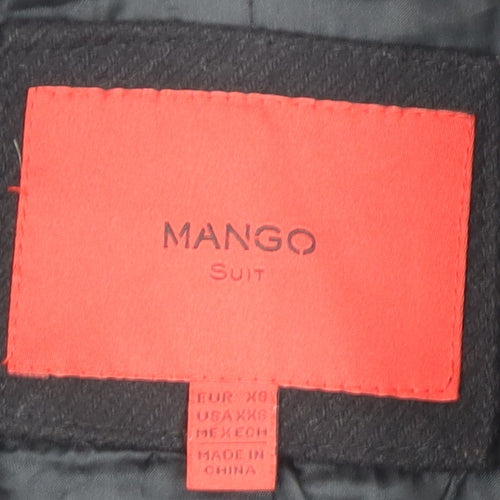 Mango Women's Black XS Motorcycle Coat, Modern Style