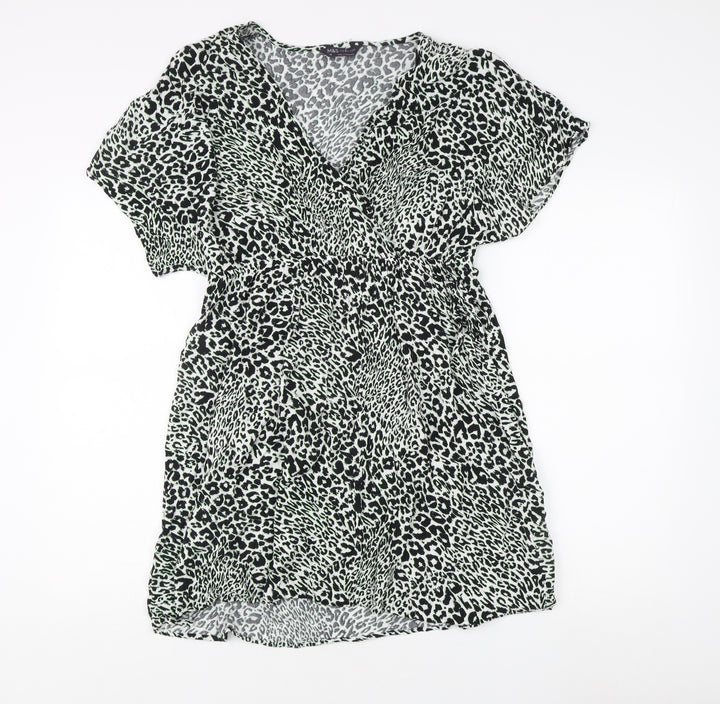 Marks and Spencer Women's Black Animal Print Dress Size 14