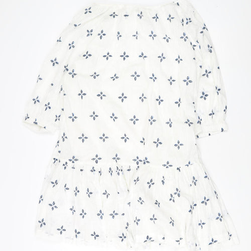 Next Women's White Floral Shift Dress, Size 18
