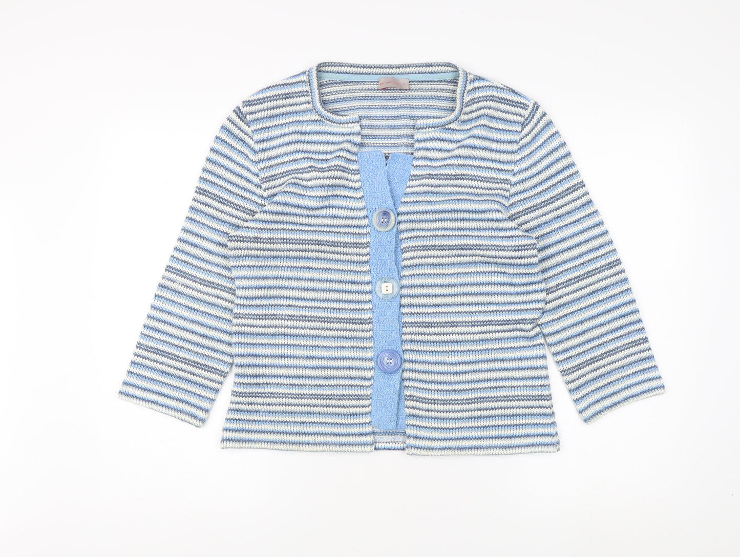 Marks and Spencer Women's Blue Striped Cardigan M