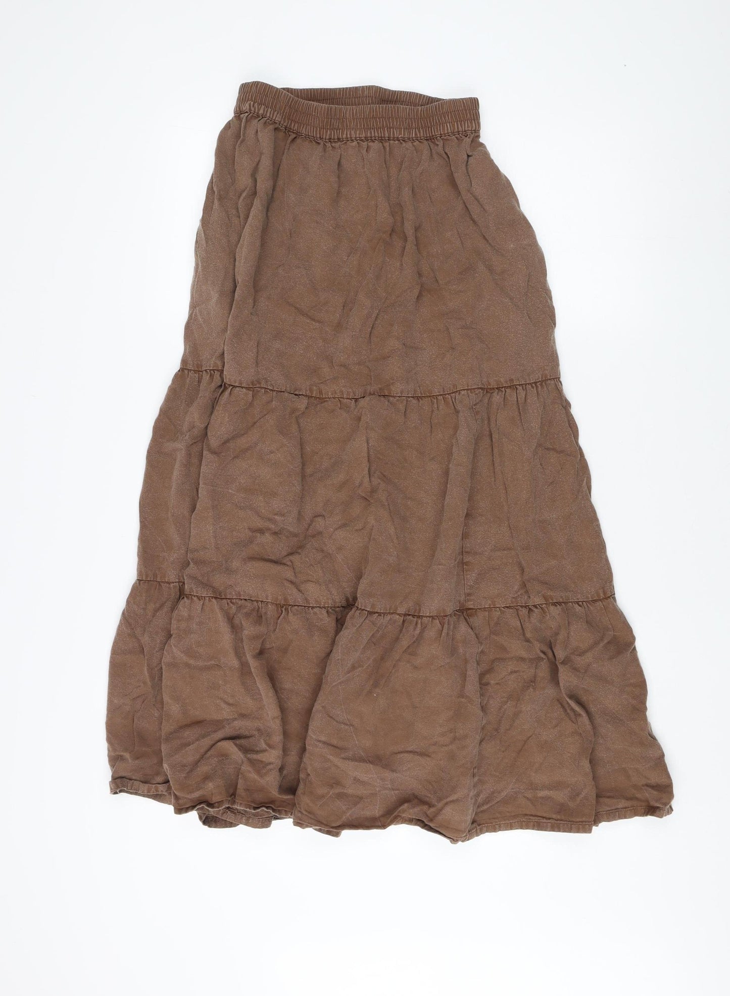 Women's Brown Peasant Long Skirt - M