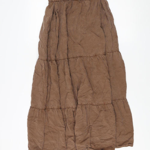 Women's Brown Peasant Long Skirt - M