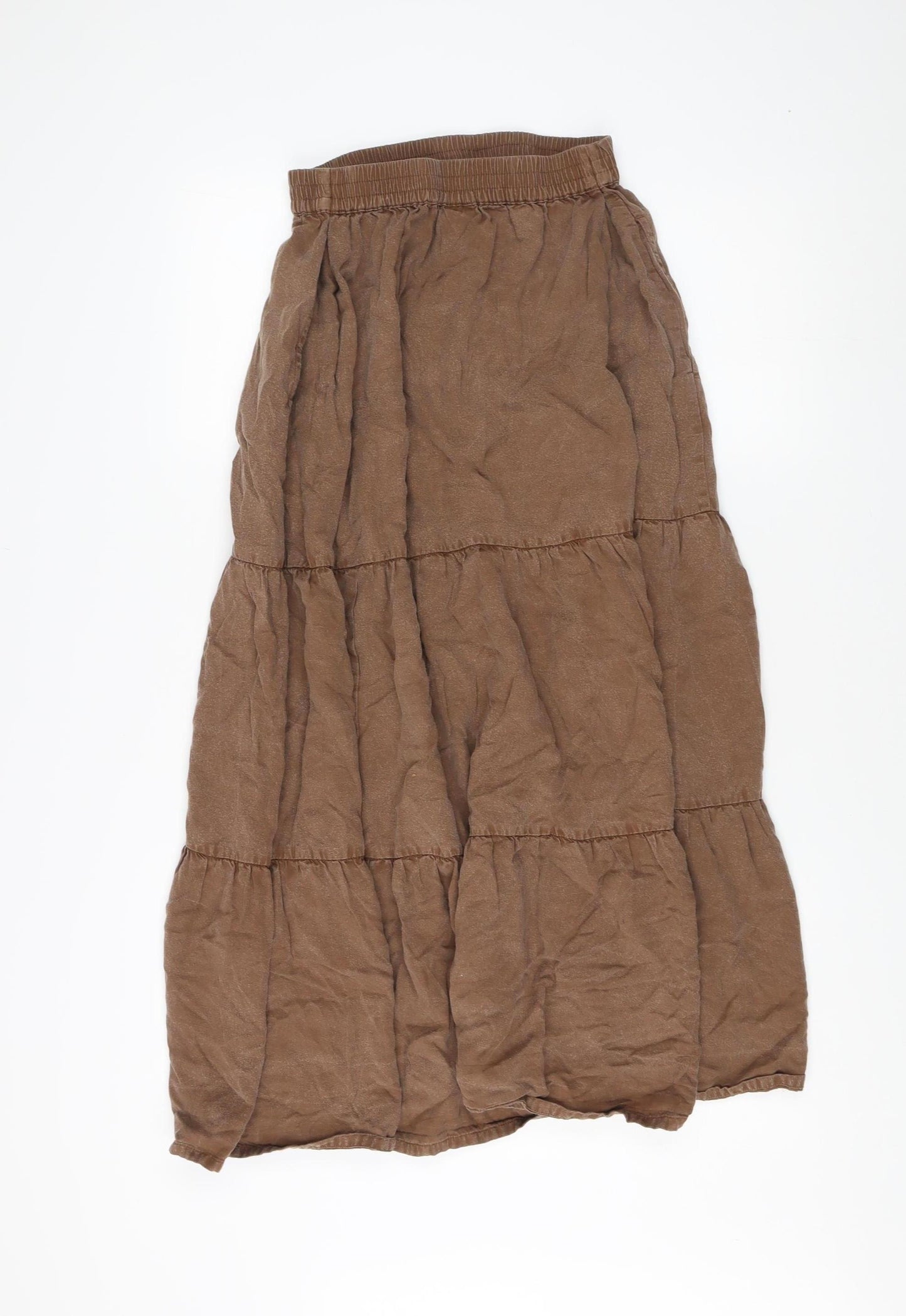 Women's Brown Peasant Long Skirt - M