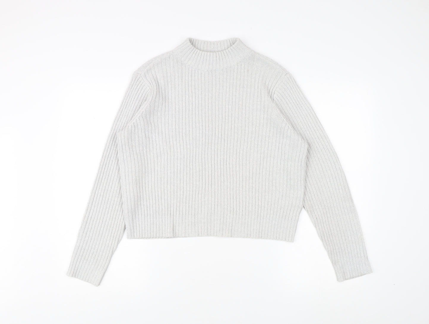 H&M Divided Women's White Mock Neck Pullover Jumper M