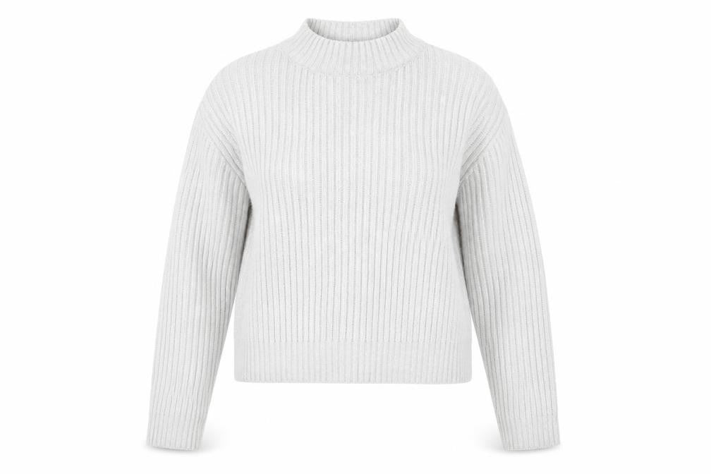 Front view of H&M Divided Women's White Mock Neck jumper M