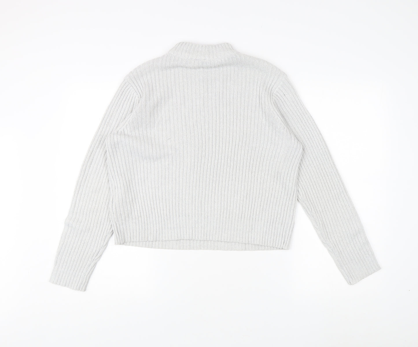 H&M Divided Women's White Mock Neck Pullover Jumper M