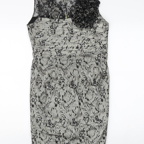 Taylor Women’s Grey Sheath Dress - Size 8, Formal Style