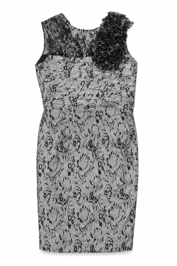 Front view of Taylor Women’s Grey Sheath Dress -, size UK 8, Formal Style