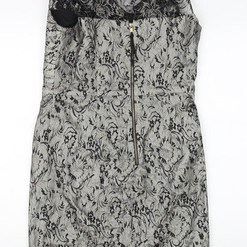 Taylor Women’s Grey Sheath Dress - Size 8, Formal Style