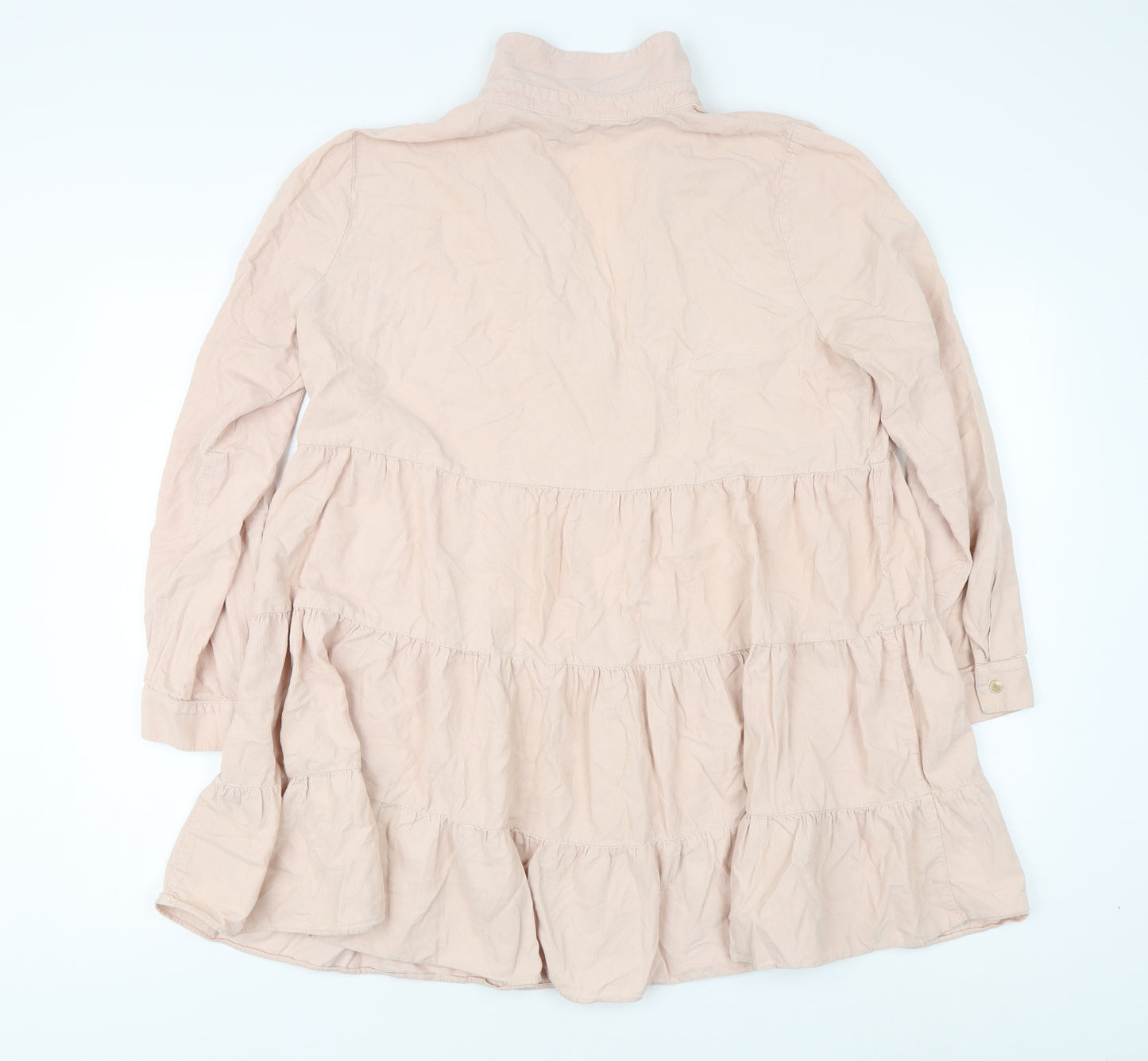 Zara Women's Beige Shirt Dress, L, Collared, Summer