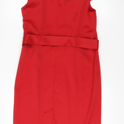 South Women’s Red Belted Dress - Size 14