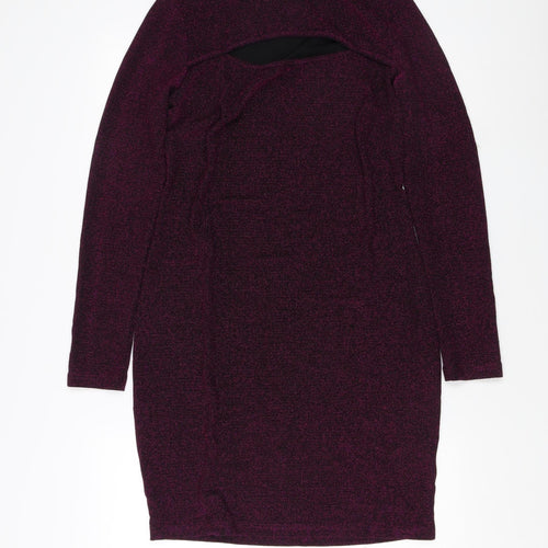 Simply Be Purple Women's Dress Size 12 Long Sleeve