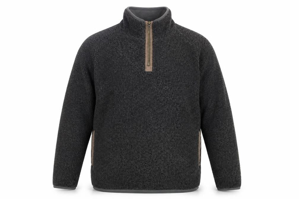 Front view of Fabri8 Men's Black Pullover Sweatshirt L