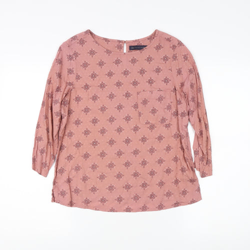 Marks and Spencer Pink Geometric Women's Blouse Size 10