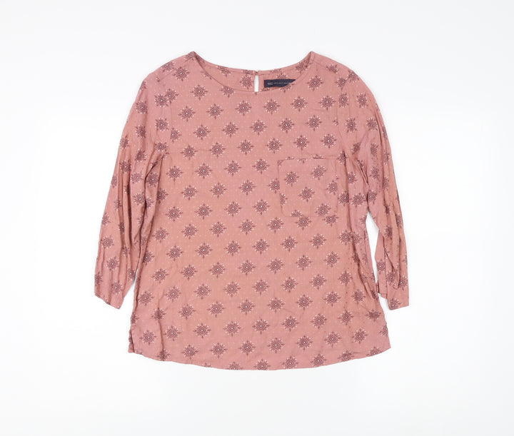 Marks and Spencer Pink Geometric Women's Blouse Size 10