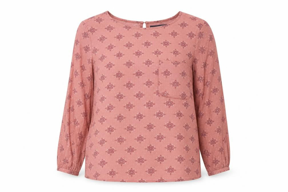 Front view of Marks & Spencer Pink Geometric Women's Blouse, size 10