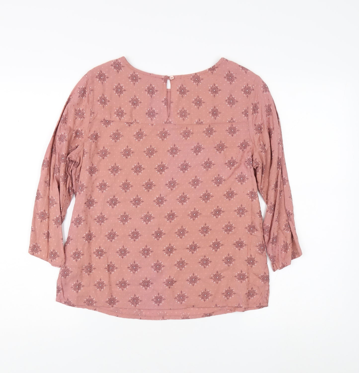 Marks and Spencer Pink Geometric Women's Blouse Size 10