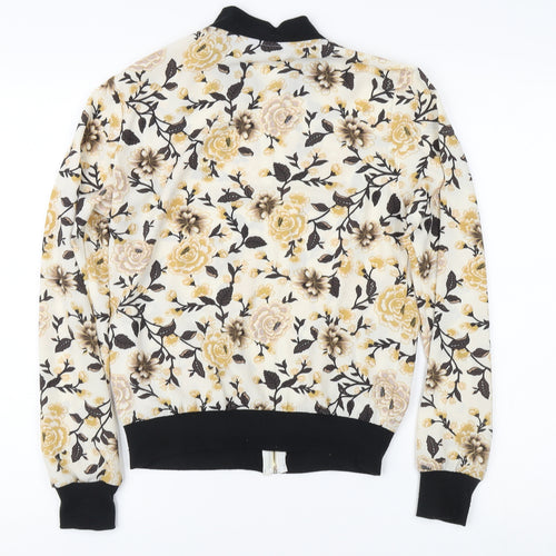 New Look Women's Floral Bomber Jacket - Size 6