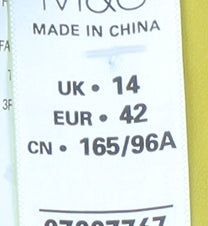 Marks and Spencer Yellow Long Sleeve Blouse, Size 14, Casual Workwear