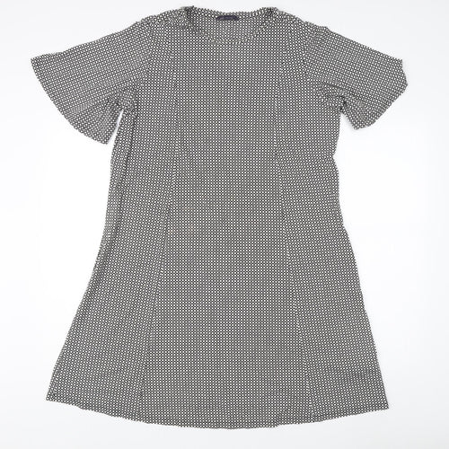 Marks and Spencer Women's Black Geometric Shift Dress Size 18