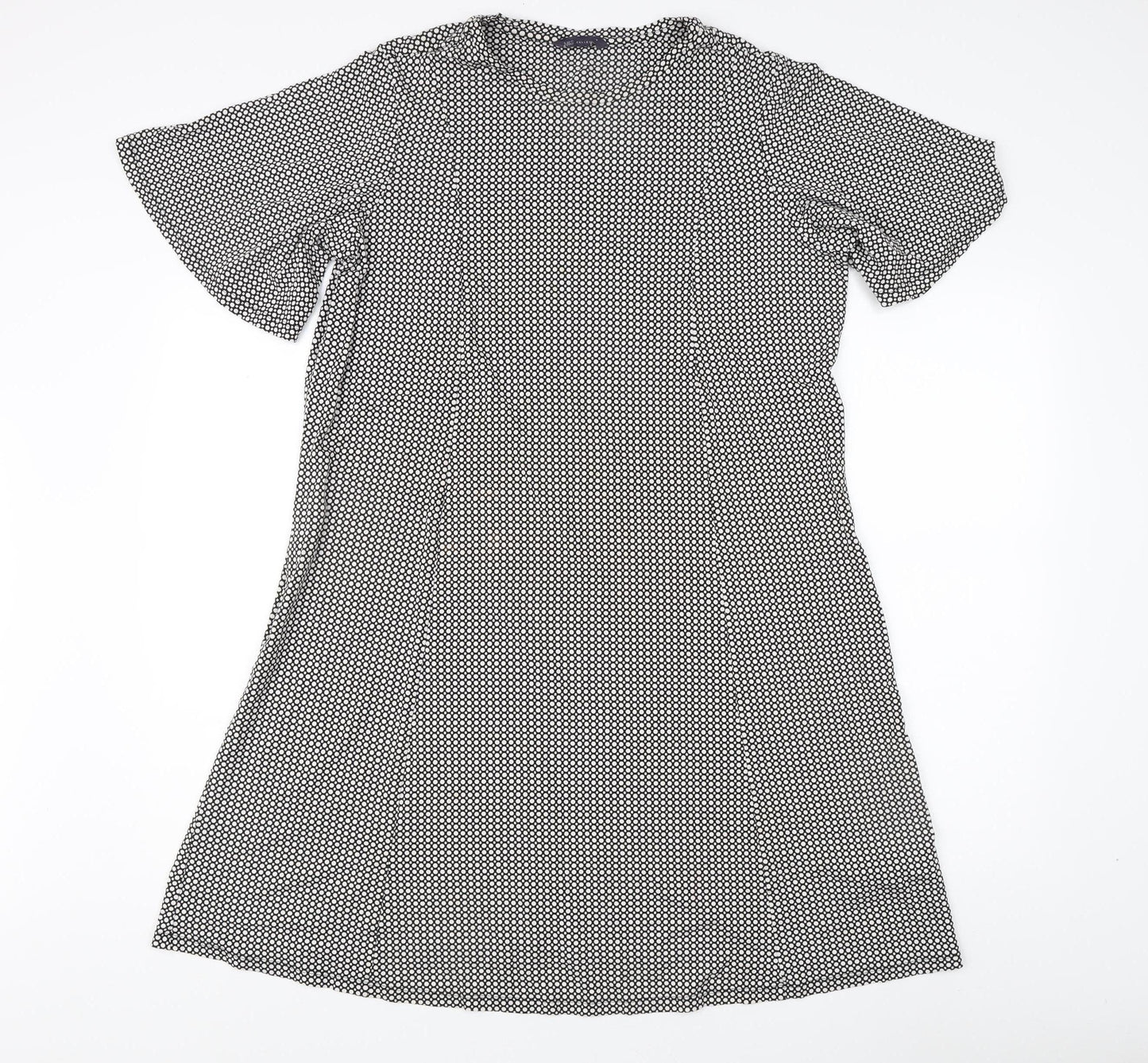 Marks and Spencer Women's Black Geometric Shift Dress Size 18