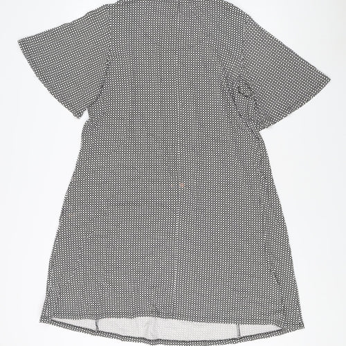 Marks and Spencer Women's Black Geometric Shift Dress Size 18
