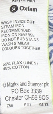 Marks and Spencer Women's Blue Floral Blouse Size 14