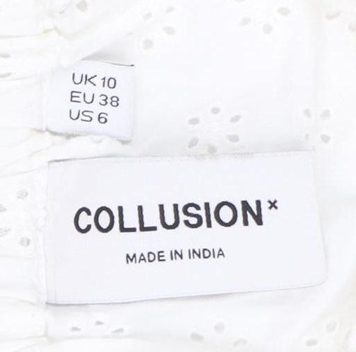 Collusion Women's White Camisole Tank Top Size 10