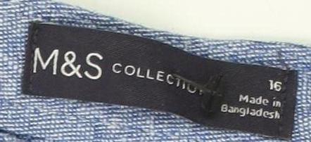 Marks and Spencer Women's Blue Linen Tank Top