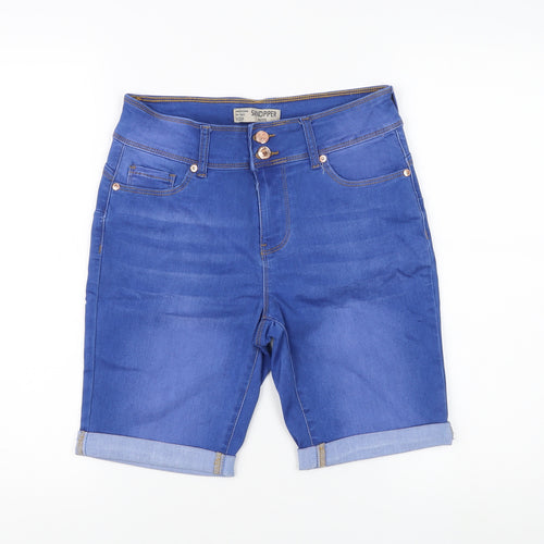 Sandpiper Women's Blue Bermuda Denim Shorts, Size 6, Petite Fit