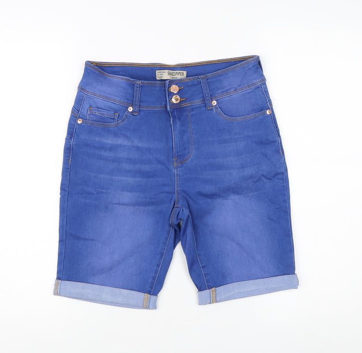 Sandpiper Women's Blue Bermuda Denim Shorts, Size 6, Petite Fit