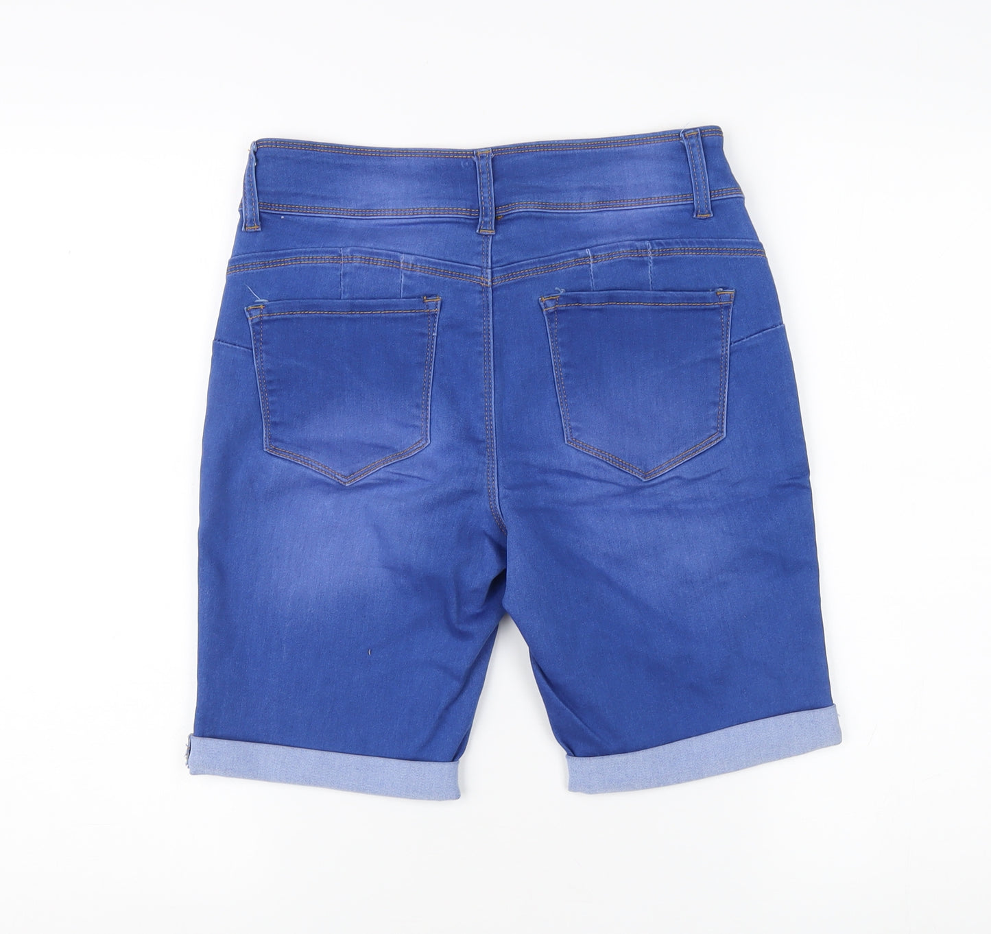 Sandpiper Women's Blue Bermuda Denim Shorts, Size 6, Petite Fit