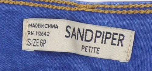 Sandpiper Women's Blue Bermuda Denim Shorts, Size 6, Petite Fit