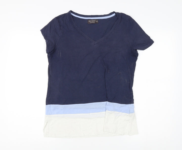 Next Women's Multicoloured T-Shirt, Size 12, V-Neck Casual