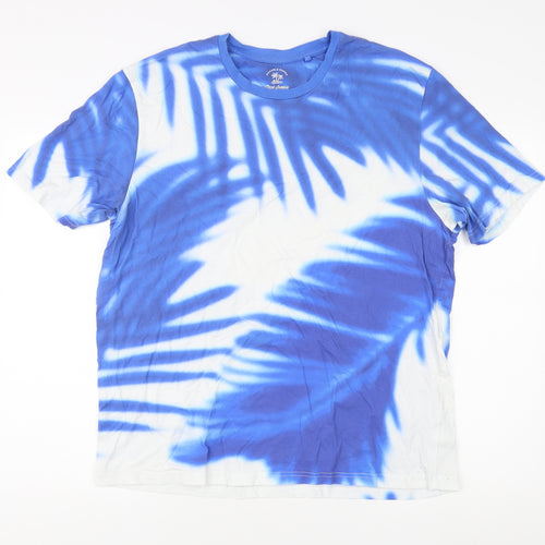 Next Men's Blue Tie-Dye Crew Neck T-Shirt XL