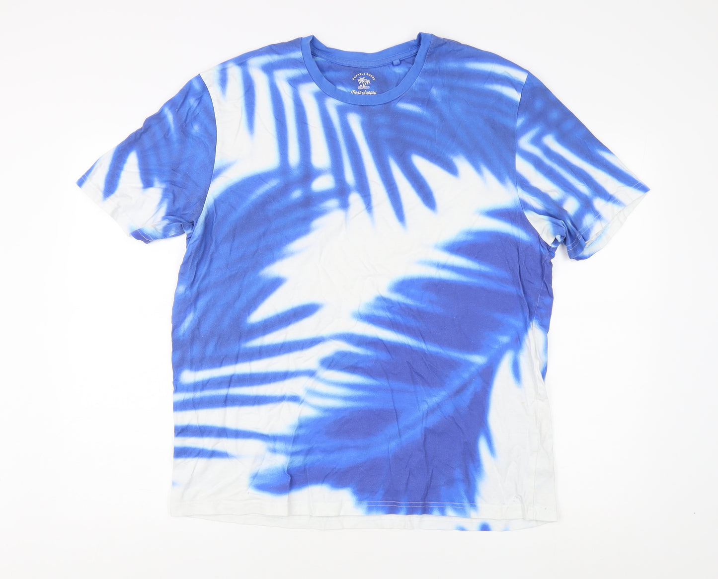 Next Men's Blue Tie-Dye Crew Neck T-Shirt XL