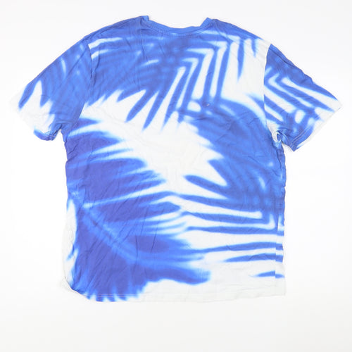 Next Men's Blue Tie-Dye Crew Neck T-Shirt XL