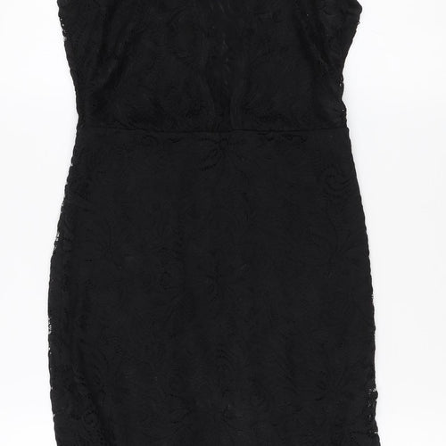 New Look Women's Black Lace Sheath Dress Size 10