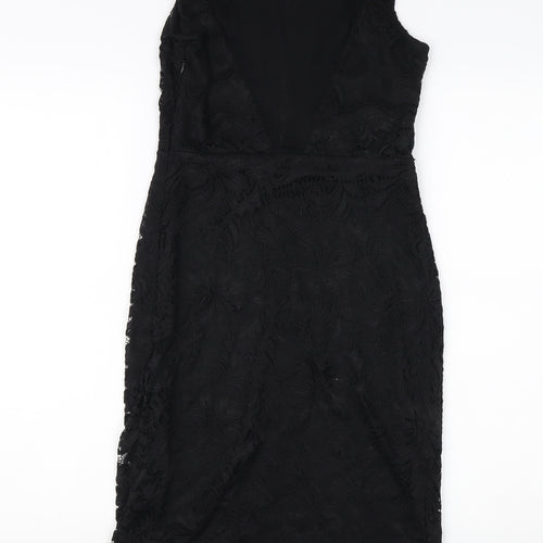 New Look Women's Black Lace Sheath Dress Size 10