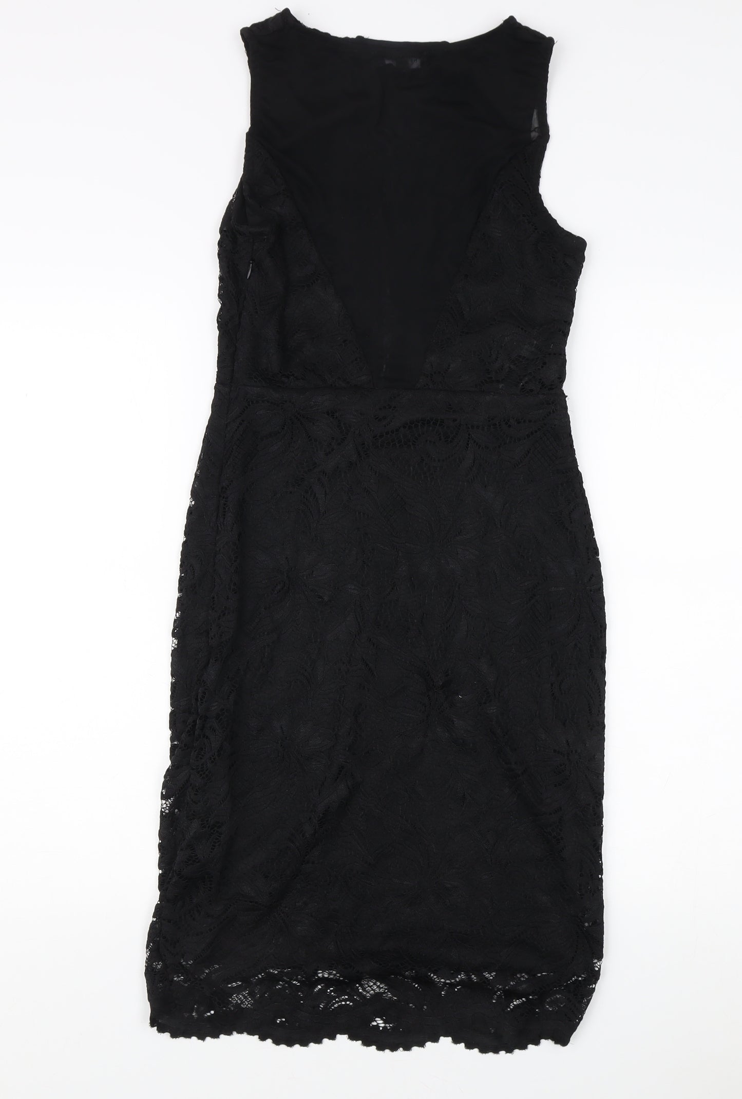 New Look Women's Black Lace Sheath Dress Size 10