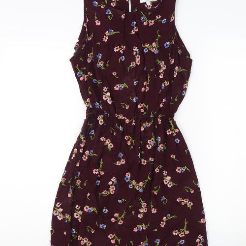 New Look Women's Floral A-Line Dress Multicoloured Size 8