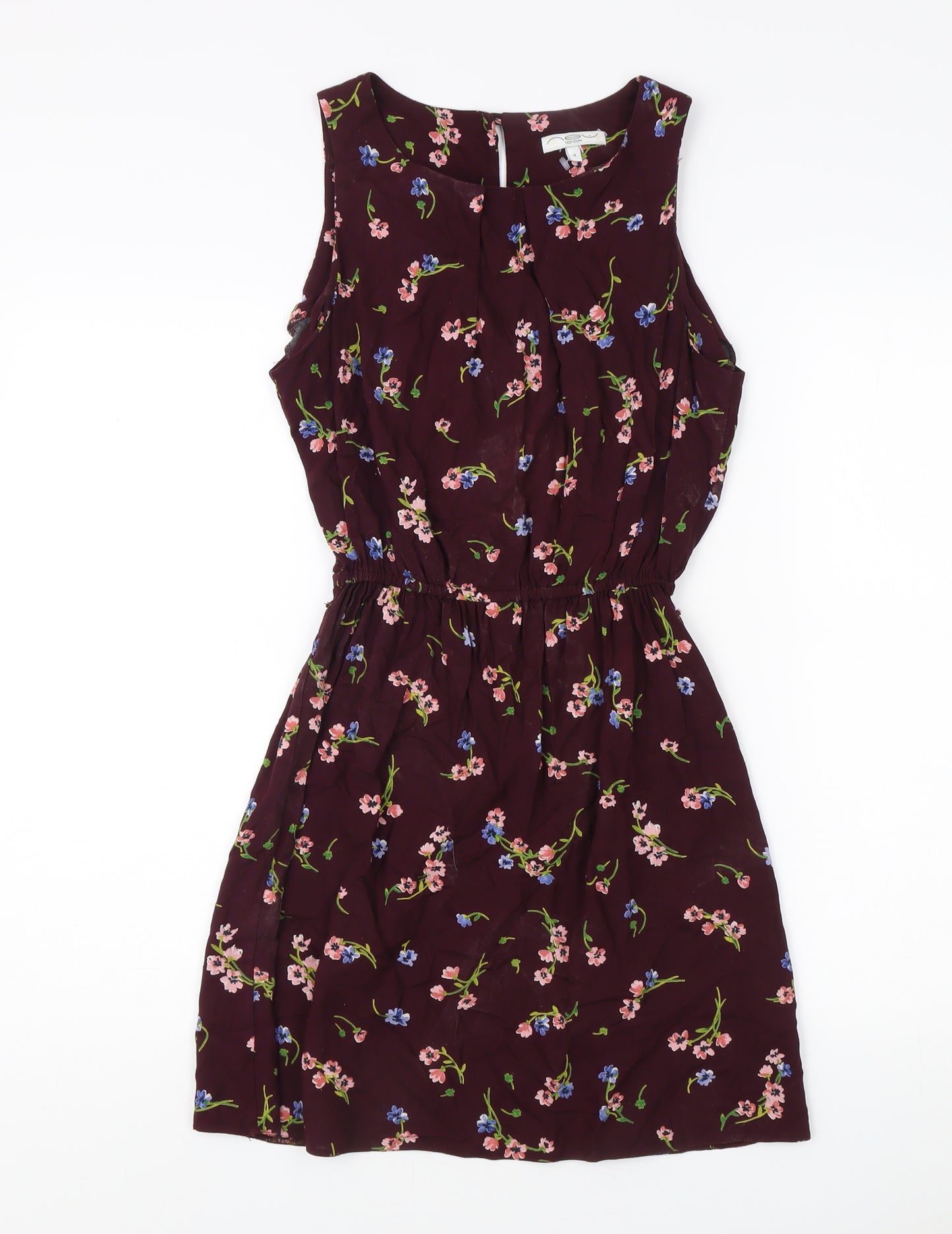 New Look Women's Floral A-Line Dress Multicoloured Size 8
