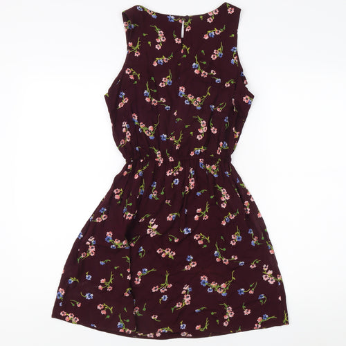 New Look Women's Floral A-Line Dress Multicoloured Size 8