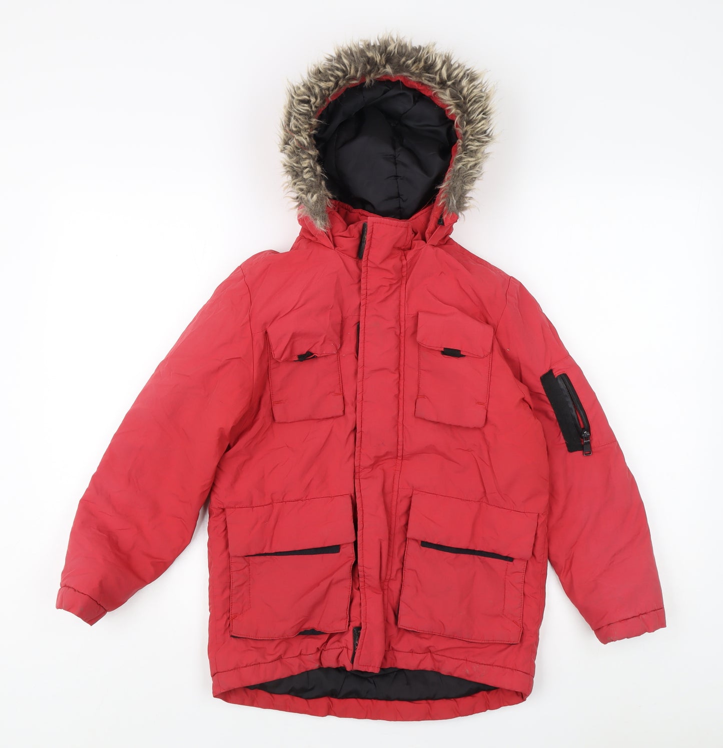 Marks and Spencer Boys Red Puffer Jacket, 8-9 Years, Winter